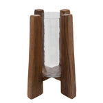 Sagebrook Home 15530 16" Hurricane On Wooden Stand, Brown