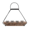 Sagebrook Home 18" 4-Tealight Holders W/ Handle, Natural