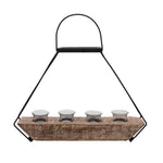 Sagebrook Home 18" 4-Tealight Holders W/ Handle, Natural