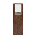 Sagebrook Home 28"H Hurricane On A Rectangular Stand, Brown