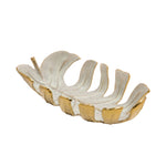 Sagebrook Home 18`` Leaf Bowl, Champagne