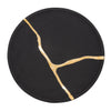 Sagebrook Home 15539-02 13" Round Wall Art with Gold Inlay, Charcoal