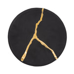 Sagebrook Home 15539-03 10" Round Wall Art with Gold Inlay, Charcoal