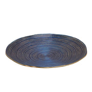 Sagebrook Home Set of 2 Decorative Metal Swirl Tray, Blue/Multi