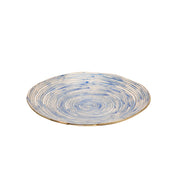 Sagebrook Home Set of 2 Decorative Metal Swirl Tray, Blue/Multi