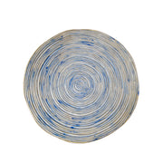 Sagebrook Home Set of 2 Decorative Metal Swirl Tray, Blue/Multi