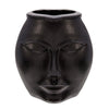 Sagebrook Home 14" Metal Decorative Face Vase, Black