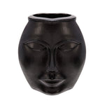 Sagebrook Home 11" Metal Decorative Face Vase, Black
