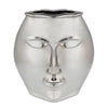 Sagebrook Home 15561-01 14" Metal Decorative Face Vase, Silver