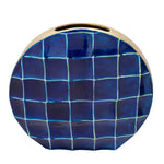 Sagebrook Home 15565-01 14" Decorative Tortoise Shell Metal Vase, Blue