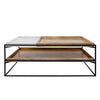 Sagebrook Home 2-Layered Wood/Marble Coffee Table, Brown