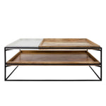 Sagebrook Home 2-Layered Wood/Marble Coffee Table, Brown