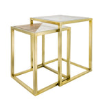 Sagebrook Home Set of 2 Nesting Side Table, Gold