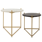 Sagebrook Home 15598 18" Geometric Coffee Table, Gold, Set of 2