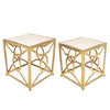 Sagebrook Home Set of 2 Square Metal Side Tables, Gold