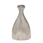 Sagebrook Home 16"H Ridged Metal Vase, Nickel