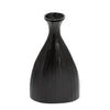 Sagebrook Home 15607-02 16" H Ridged Metal Vase, Black