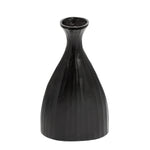 Sagebrook Home 15607-02 16" H Ridged Metal Vase, Black
