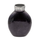 Sagebrook Home 15609-01 14" Ribbed Metal Vase, 2-Tone Black