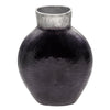 Sagebrook Home 16" Ribbed Metal Vase, 2-Tone Black