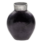 Sagebrook Home 16" Ribbed Metal Vase, 2-Tone Black