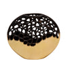 Sagebrook Home 13``H Cut-Out Vase, Black/Gold