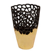 Sagebrook Home 15"H Cut-Out Vase, Black/Gold