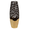 Sagebrook Home 24"H Cut-Out Vase, Black/Gold