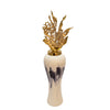 Sagebrook Home 38``H Metal  Vase W/ Leaf Like Lid, White