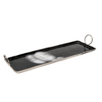 Sagebrook Home 15650-09 32" X 10" Metal Tray with Handle, Black