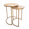 Sagebrook Home Set of 2 Metal Side Tables, Cream