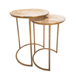 Sagebrook Home Set of 2 Metal Side Tables, Cream