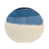 Sagebrook Home 13" Round 3-Tone Vase, White/Navy