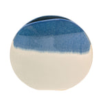 Sagebrook Home 13" Round 3-Tone Vase, White/Navy