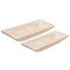 Sagebrook Home Set of 2 Wood Rectangular Tray, White