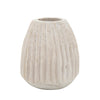 Sagebrook Home Wood, 8" Ridged Vase, White