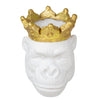 Sagebrook Home 15719-02 Resin 9" Gorilla with Crown, White