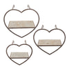 Sagebrook Home 15733-01 Metal/Wood Heart Wall Shelves, Brown, Set of 2