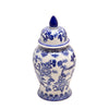 Sagebrook Home 15735-02 14" Temple Jar Bird/Flower, Blue