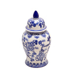 Sagebrook Home 15735-02 14" Temple Jar Bird/Flower, Blue