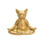 Sagebrook Home Polyresin, 7" Yoga Cat, Gold