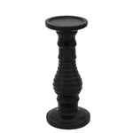 Sagebrook Home 15" Textured Candle Holder, Black