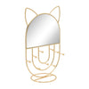 Sagebrook Home Metal 12`` Cat W/ Mirror Rack, Gold