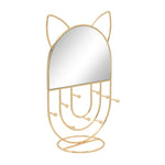 Sagebrook Home Metal 12`` Cat W/ Mirror Rack, Gold