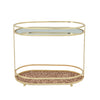 Sagebrook Home Metal 8`` 2-Tier Trinket Tray, Blush Glitter