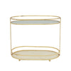 Sagebrook Home Metal 8`` 2-Tier Trinket Tray, White Glitter