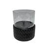 Sagebrook Home Black Ceramic /Glass 8" Pillar Holder, Chevron