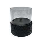 Sagebrook Home Black Ceramic /Glass 10" Pillar Holder, Diamond