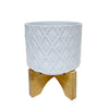 Sagebrook Home 5`` Diamond Planter W/ Stand, White