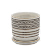 Sagebrook Home 15784-01 5" Aztec Planter with Saucer, Beige